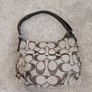 Coach Signature Canvas Shoulder Bag Adjustable Crossbody Bag